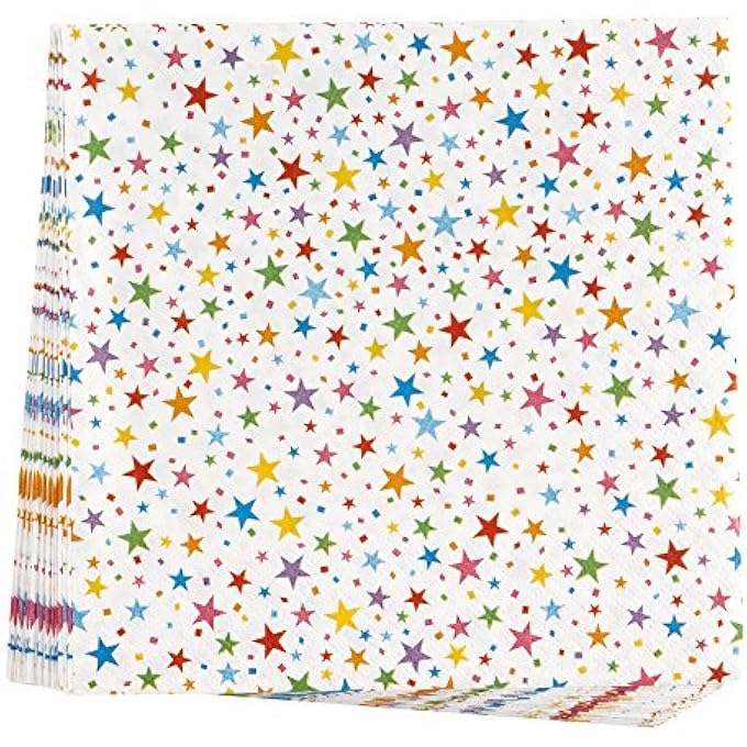 CARNIVAL MULTICOLOURED STARS NAPKINS - Image 1